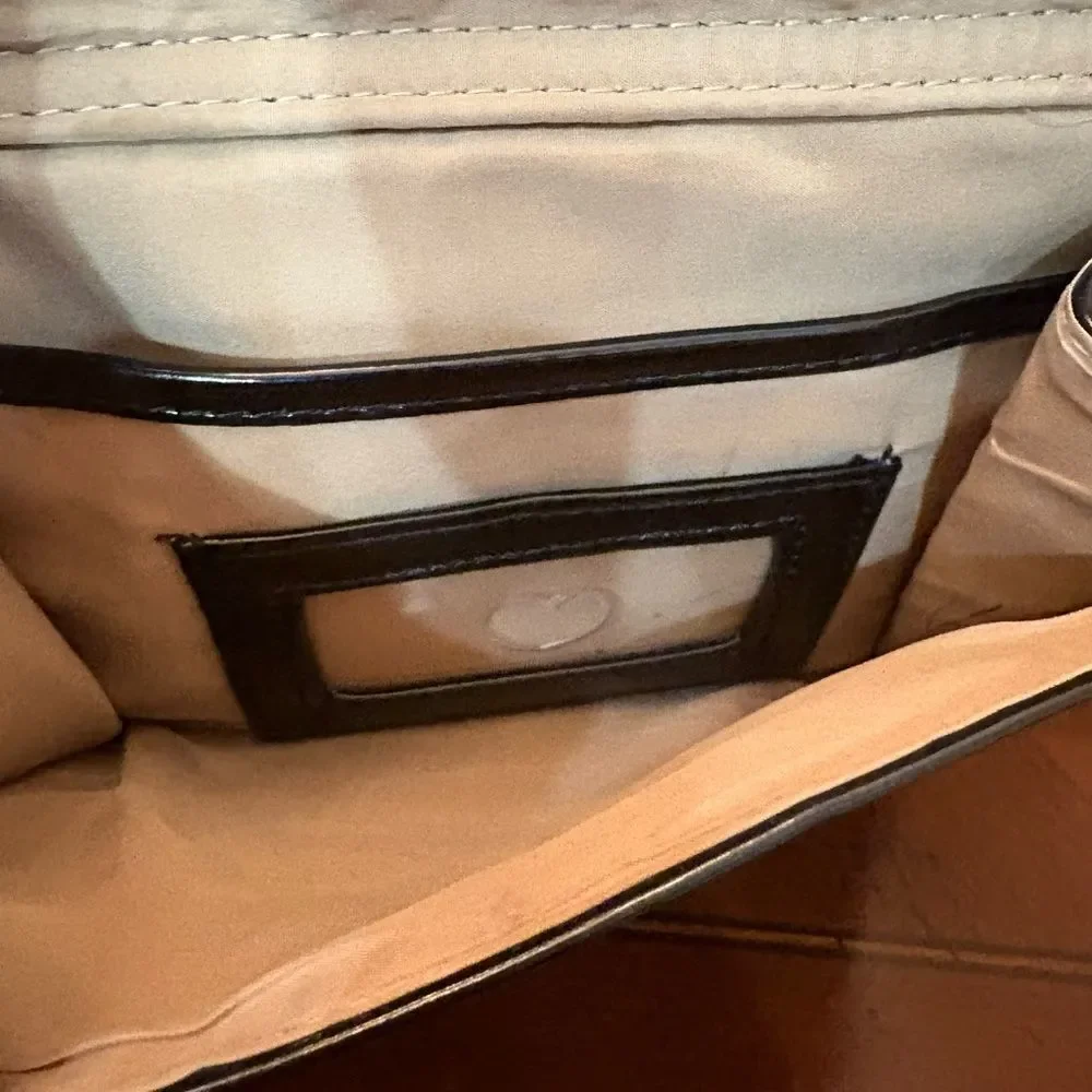 GIANI BERNINI - Florentine Glazed Leather Crossbody/Croco Faux Leather Trim EUC - Picture 5 of 16
